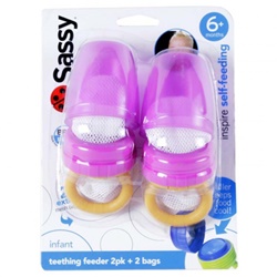 Sassy : Teething Feeder 2 Pack ตาข่ายสำหรับใส่อาหารหรือผลไม้ Sassy : Teething Feeder 2 Pack ตาข่ายสำหรับใส่อาหารหรือผลไม้