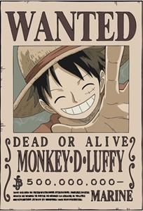 Onepiece : Poster Wanted : โปสเตอร์วันพีช ลาย LUFFY Onepiece : Poster Wanted : โปสเตอร์วันพีช ลาย LUFFY