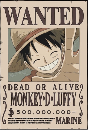 Onepiece : Poster Wanted : โปสเตอร์วันพีช ลาย LUFFY 0 Onepiece : Poster Wanted : โปสเตอร์วันพีช ลาย LUFFY 0