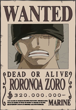 Onepiece : Poster Wanted : โปสเตอร์วันพีช ลาย ZORO 0 Onepiece : Poster Wanted : โปสเตอร์วันพีช ลาย ZORO 0