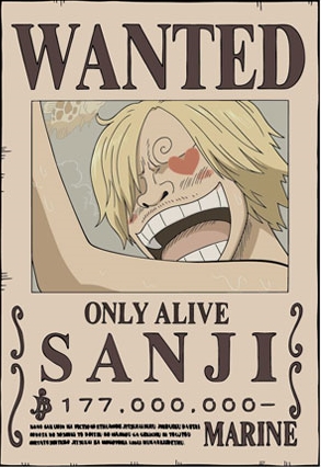 Onepiece : Poster Wanted : โปสเตอร์วันพีช ลาย SANJI 0 Onepiece : Poster Wanted : โปสเตอร์วันพีช ลาย SANJI 0