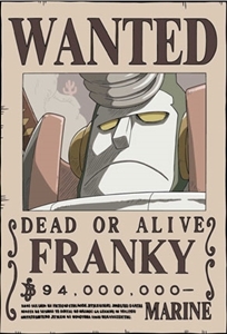 Onepiece : Poster Wanted : โปสเตอร์วันพีช ลาย FRANKY Onepiece : Poster Wanted : โปสเตอร์วันพีช ลาย FRANKY