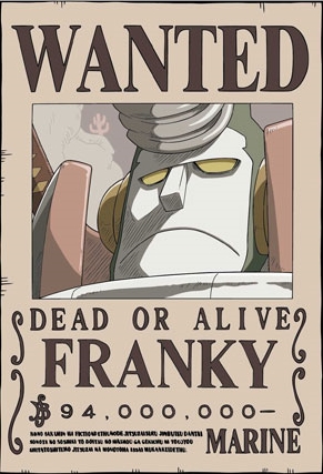 Onepiece : Poster Wanted : โปสเตอร์วันพีช ลาย FRANKY 0 Onepiece : Poster Wanted : โปสเตอร์วันพีช ลาย FRANKY 0
