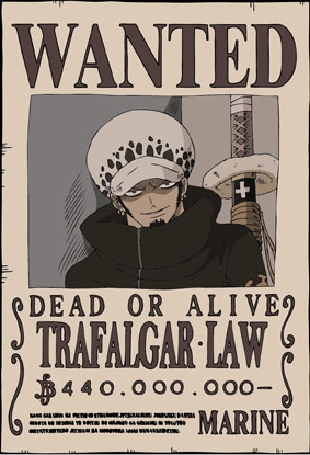 Onepiece : Poster Wanted : โปสเตอร์วันพีช ลาย LAW 0 Onepiece : Poster Wanted : โปสเตอร์วันพีช ลาย LAW 0