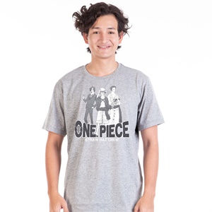 DOP-619-GY-L เสื้อยืดวันพีซ ลาย Luffy,Sanji,Zoro สีเทา DOP-619-GY-L เสื้อยืดวันพีซ ลาย Luffy,Sanji,Zoro สีเทา
