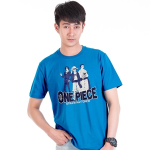 DOP-619-BL-XL เสื้อยืดวันพีซ ลาย Luffy,Sanji,Zoro สีฟ้า DOP-619-BL-XL เสื้อยืดวันพีซ ลาย Luffy,Sanji,Zoro สีฟ้า