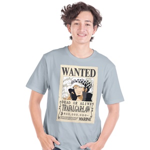 DOP-710-GY-S เสื้อยืดวันพีซ ลาย WANTED LAW เทา DOP-710-GY-S เสื้อยืดวันพีซ ลาย WANTED LAW เทา