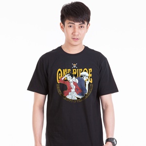 DOP-687-BK-L เสื้อยืดวันพีซ ลาย Luffy&Law สีดำ DOP-687-BK-L เสื้อยืดวันพีซ ลาย Luffy&Law สีดำ