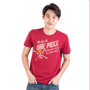 DOP-693-RE-S เสื้อยืดวันพีซ ลาย Icon Luffy สีแดง DOP-693-RE-S เสื้อยืดวันพีซ ลาย Icon Luffy สีแดง