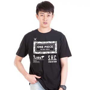 DOP-699-BK-S เสื้อยืดวันพีซ ลาย Luffy SHC สีดำ DOP-699-BK-S เสื้อยืดวันพีซ ลาย Luffy SHC สีดำ