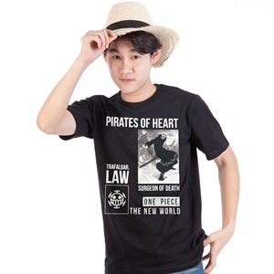 DOP-702-BK-L เสื้อยืดวันพีซ ลาย Luffy สีดำ DOP-702-BK-L เสื้อยืดวันพีซ ลาย Luffy สีดำ