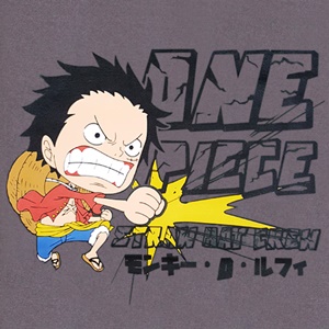 DOP-694-GY-M เสื้อวันพีซ ลาย SD LUFFY เทา 1 DOP-694-GY-M เสื้อวันพีซ ลาย SD LUFFY เทา 1
