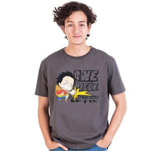 DOP-694-GY-L เสื้อวันพีซ ลาย SD LUFFY เทา DOP-694-GY-L เสื้อวันพีซ ลาย SD LUFFY เทา