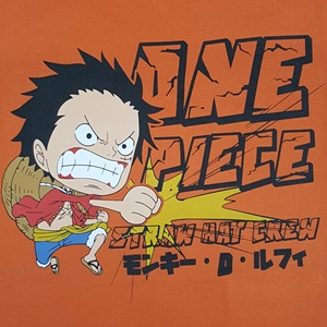 DOP-694-OR-S เสื้อวันพีซ ลาย SD LUFFY ส้ม 1 DOP-694-OR-S เสื้อวันพีซ ลาย SD LUFFY ส้ม 1
