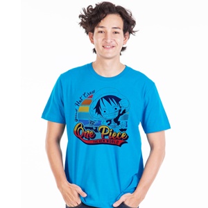 DOP-696-BL-S เสื้อยืดวันพีซ ลาย SD Luffy ฟ้า DOP-696-BL-S เสื้อยืดวันพีซ ลาย SD Luffy ฟ้า