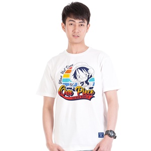 DOP-696-WH-S เสื้อยืดวันพีซ ลาย SD Luffy ขาว DOP-696-WH-S เสื้อยืดวันพีซ ลาย SD Luffy ขาว