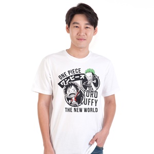 DOP-700-WH-M เสื้อยืดวันพีซ ลาย SD Luffy สีขาว DOP-700-WH-M เสื้อยืดวันพีซ ลาย SD Luffy สีขาว