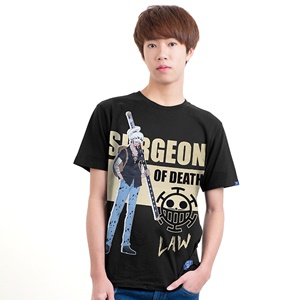 DOP-757-BK-S เสื้อยืดวันพีซ ลาย Law สีดำ DOP-757-BK-S เสื้อยืดวันพีซ ลาย Law สีดำ
