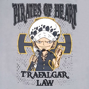 DOP-767-GY-S เสื้อยืดวันพีซ ลาย Law สีเทา 1 DOP-767-GY-S เสื้อยืดวันพีซ ลาย Law สีเทา 1