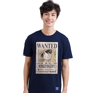 DOP-788-NV-XL เสื้อยืดวันพีซ ลาย WANTED LUFFY กรมเข้ม DOP-788-NV-XL เสื้อยืดวันพีซ ลาย WANTED LUFFY กรมเข้ม