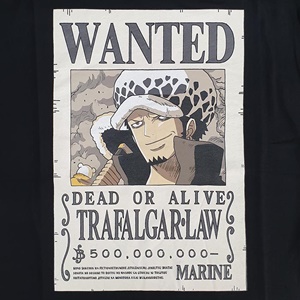 DOP-789-BK-M เสื้อยืดวันพีซ ลาย WANTED LAW ดำ 1 DOP-789-BK-M เสื้อยืดวันพีซ ลาย WANTED LAW ดำ 1