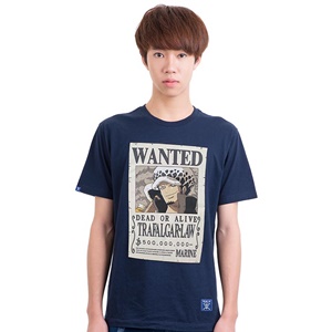 DOP-789-NV-S เสื้อยืดวันพีซ ลาย WANTED LAW กรมเข้ม DOP-789-NV-S เสื้อยืดวันพีซ ลาย WANTED LAW กรมเข้ม