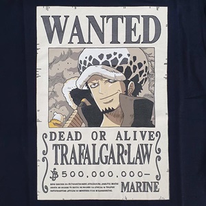 DOP-789-NV-S เสื้อยืดวันพีซ ลาย WANTED LAW กรมเข้ม 1 DOP-789-NV-S เสื้อยืดวันพีซ ลาย WANTED LAW กรมเข้ม 1