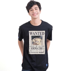 DOP-790-BK-L เสื้อยืดวันพีซ ลาย WANTED ZORO ดำ DOP-790-BK-L เสื้อยืดวันพีซ ลาย WANTED ZORO ดำ
