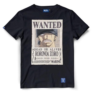 DOP-790-BK-L เสื้อยืดวันพีซ ลาย WANTED ZORO ดำ 1 DOP-790-BK-L เสื้อยืดวันพีซ ลาย WANTED ZORO ดำ 1