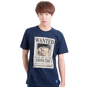 DOP-790-NV-XL เสื้อยืดวันพีซ ลาย WANTED ZORO กรมเข้ม DOP-790-NV-XL เสื้อยืดวันพีซ ลาย WANTED ZORO กรมเข้ม