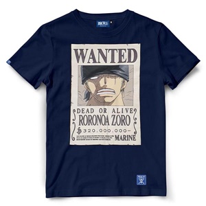 DOP-790-NV-XL เสื้อยืดวันพีซ ลาย WANTED ZORO กรมเข้ม 1 DOP-790-NV-XL เสื้อยืดวันพีซ ลาย WANTED ZORO กรมเข้ม 1