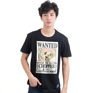 DOP-791-BK-M เสื้อยืดวันพีซ ลาย WANTED CHOPPER ดำ DOP-791-BK-M เสื้อยืดวันพีซ ลาย WANTED CHOPPER ดำ
