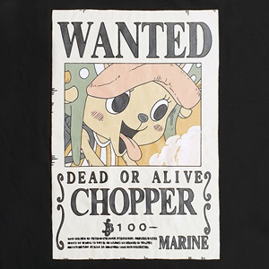 DOP-791-BK-M เสื้อยืดวันพีซ ลาย WANTED CHOPPER ดำ 0 DOP-791-BK-M เสื้อยืดวันพีซ ลาย WANTED CHOPPER ดำ 0