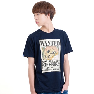 DOP-791-NV-L เสื้อยืดวันพีซ ลาย WANTED CHOPPER กรม DOP-791-NV-L เสื้อยืดวันพีซ ลาย WANTED CHOPPER กรม