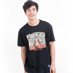 DOP-755-BK-M เสื้อยืดวันพีซ ลาย WANTED ดำ DOP-755-BK-M เสื้อยืดวันพีซ ลาย WANTED ดำ