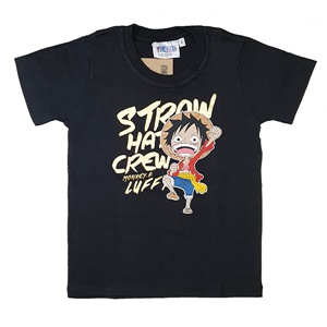 DOP-518-1-B-6 เสื้อยืดเด็กวันพีซ ลาย Mini Luffy สีดำ DOP-518-1-B-6 เสื้อยืดเด็กวันพีซ ลาย Mini Luffy สีดำ