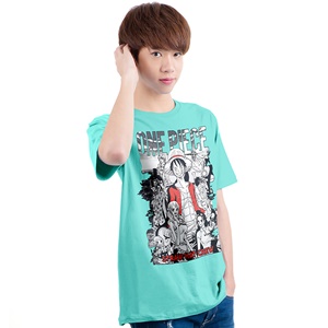 DOP-805-BU-S เสื้อยืดวันพีซ ลาย SHC สีฟ้า DOP-805-BU-S เสื้อยืดวันพีซ ลาย SHC สีฟ้า