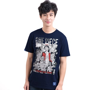 DOP-805-NV-S เสื้อยืดวันพีซ ลาย SHC สีกรม DOP-805-NV-S เสื้อยืดวันพีซ ลาย SHC สีกรม