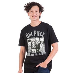 DOP-807-BK-L เสื้อยืดวันพีซ ลาย Luffy & Friends ดำ DOP-807-BK-L เสื้อยืดวันพีซ ลาย Luffy & Friends ดำ