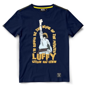 DOP-773-NV-S เสื้อยืดวันพีซ ลาย Fight Luffy สีกรม 1 DOP-773-NV-S เสื้อยืดวันพีซ ลาย Fight Luffy สีกรม 1