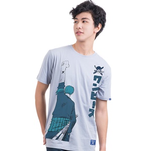 DOP-801-GY-S เสื้อยืดวันพีซ ลาย Zoro สีเทา DOP-801-GY-S เสื้อยืดวันพีซ ลาย Zoro สีเทา
