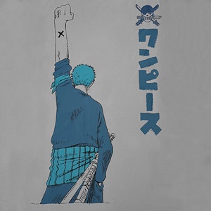 DOP-801-GY-S เสื้อยืดวันพีซ ลาย Zoro สีเทา 1 DOP-801-GY-S เสื้อยืดวันพีซ ลาย Zoro สีเทา 1