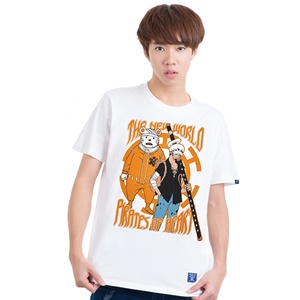 DOP-802-WH-S เสื้อยืดวันพีซ ลาย Law&Bepo สีขาว DOP-802-WH-S เสื้อยืดวันพีซ ลาย Law&Bepo สีขาว