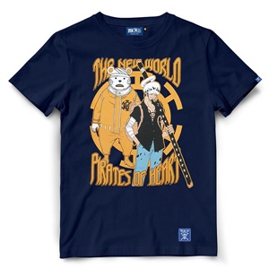 DOP-802-NV-S เสื้อยืดวันพีซ ลาย Law&Bepo สีกรม 2 DOP-802-NV-S เสื้อยืดวันพีซ ลาย Law&Bepo สีกรม 2