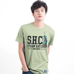DOP-821-GE-L เสื้อยืดวันพีซ ลาย S.H.C สีเขียว DOP-821-GE-L เสื้อยืดวันพีซ ลาย S.H.C สีเขียว