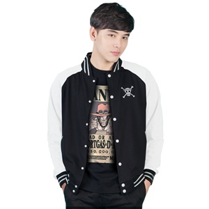 DOP-879-BK-S เสื้อกันหนาววันพีซ ทรงเบสบอล สีดำ DOP-879-BK-S เสื้อกันหนาววันพีซ ทรงเบสบอล สีดำ