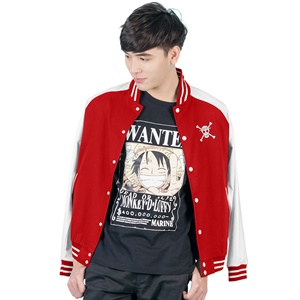 DOP-879-RE-S เสื้อกันหนาววันพีซ ทรงเบสบอล สีแดง DOP-879-RE-S เสื้อกันหนาววันพีซ ทรงเบสบอล สีแดง