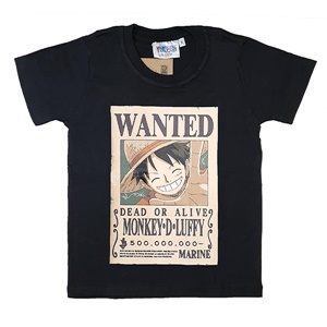 DOP-788-1-BK-6 สื้อยืดเด็กวันพีซ ลาย WANTED LUFFY สีดำ DOP-788-1-BK-6 สื้อยืดเด็กวันพีซ ลาย WANTED LUFFY สีดำ