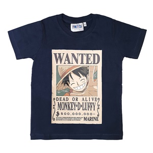 DOP-788-1-NV-10 เสื้อยืดเด็กวันพีซ ลาย WANTED LUFFY สีกรม 0 DOP-788-1-NV-10 เสื้อยืดเด็กวันพีซ ลาย WANTED LUFFY สีกรม 0