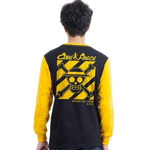 DOP-878-BK-S เสื้อแขนยาววันพีซ Luffy สีดำแขนเหลือง 0 DOP-878-BK-S เสื้อแขนยาววันพีซ Luffy สีดำแขนเหลือง 0